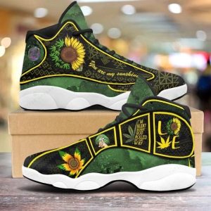 Weed Leaf You Are My Sunshine Sunflower Air Jordan 13 Sneakers Sunflower Air Jordan 13 Shoes