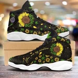 Weed Sunflower You Are My Sunshine All Over Printed Air Jordan 13 Sneakers Sunflower Air Jordan 13 Shoes