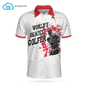 Worlds Okayest Golfer Full Printing Polo Shirt Golf Polo Shirts