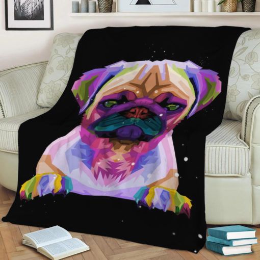 PUG DOG LOVERS NEON FLEECE BLANKET GIFT FOR FAN PUG DOG LOVERS NEON FLEECE BLANKET GIFT FOR FAN