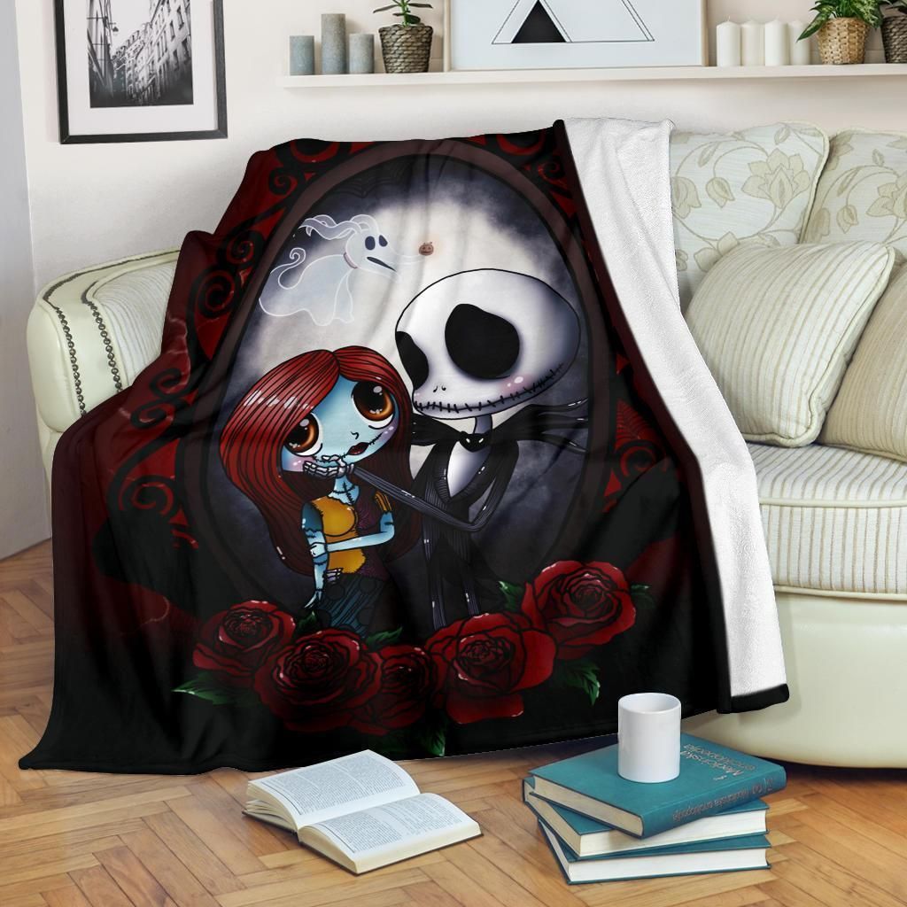 JACK AND SALLY FLEECE BLANKET GIFT FOR FAN JACK AND SALLY FLEECE BLANKET GIFT FOR FAN
