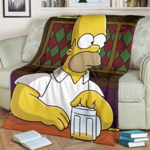 HOMER SIMPSON FLEECE BLANKET GIFT FOR FAN