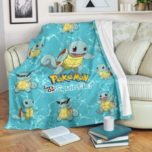 LET’S GO SQUIRTLE POKEMON FLEECE BLANKET GIFT FOR FAN