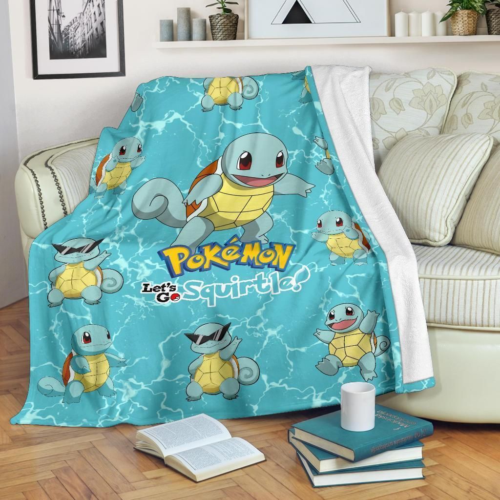 LET’S GO SQUIRTLE POKEMON FLEECE BLANKET GIFT FOR FAN LET’S GO SQUIRTLE POKEMON FLEECE BLANKET GIFT FOR FAN