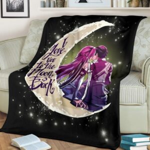 LOVE YOU TO THE MOON AND BACK ANIME COUPLE BEST SELLER FLEECE BLANKET GIFT FOR FAN