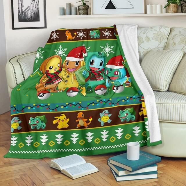 GREEN GEARZIME POKEMON PIKACHU CHRISTMAS FLEECE BLANKET GIFT FOR FAN GREEN GEARZIME POKEMON PIKACHU CHRISTMAS FLEECE BLANKET GIFT FOR FAN