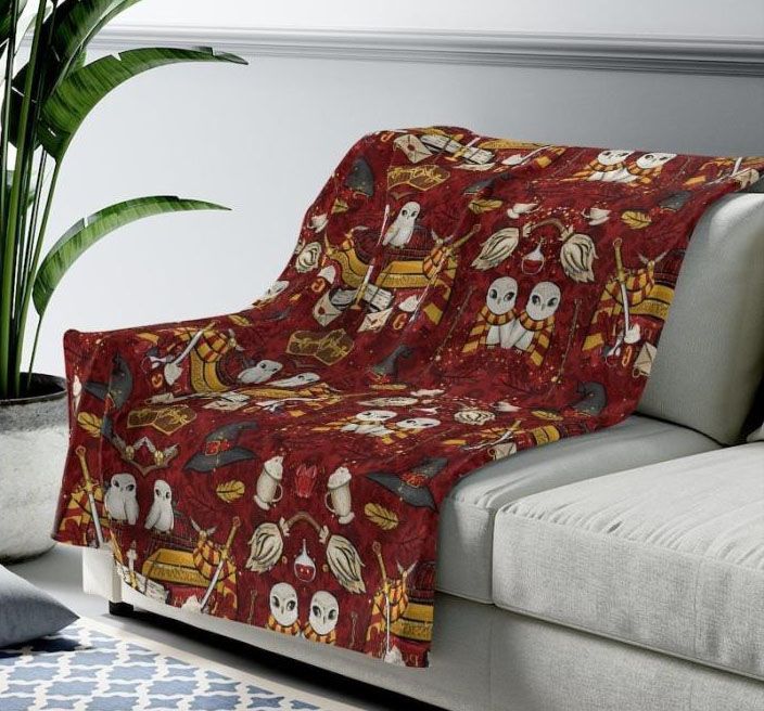 HARRY POTTER MOVIE GRYFFINDOR HOUSE BEST SELLER FLEECE BLANKET GIFT FOR FAN HARRY POTTER MOVIE GRYFFINDOR HOUSE BEST SELLER FLEECE BLANKET GIFT FOR FAN