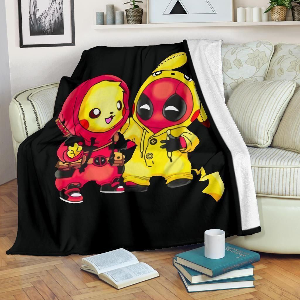 FUNNY PIKACHU DEADPOOL CHANGE SHIRT FLEECE BLANKET GIFT FOR FAN FUNNY PIKACHU DEADPOOL CHANGE SHIRT FLEECE BLANKET GIFT FOR FAN