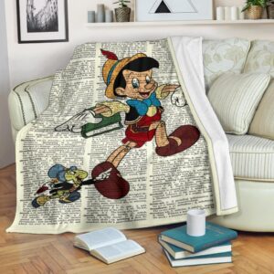 FUNNY JIMINY CRICKET PINOCCHIO FLEECE BLANKET GIFT FOR FAN