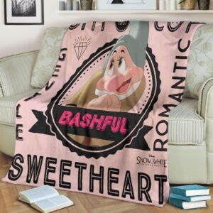 BASHFUL SNOW WHITE DISNEY FLEECE BLANKET GIFT FOR FAN