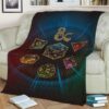 DICE SET BLUE FLEECE BLANKET GIFT FOR FAN