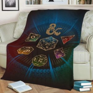 DICE SET BLUE FLEECE BLANKET GIFT FOR FAN