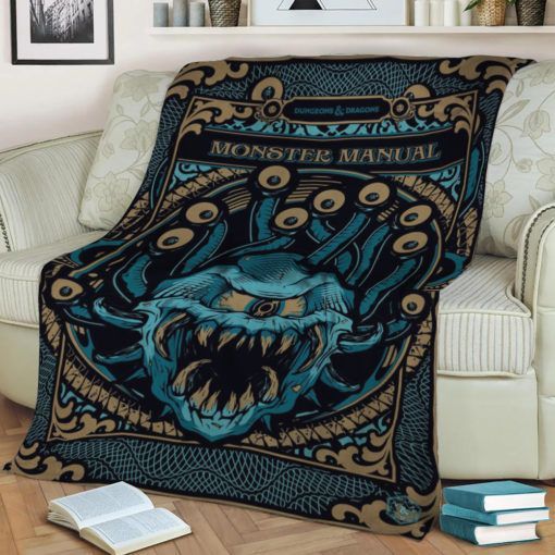 MONSTER MANUAL FLEECE BLANKET GIFT FOR FAN MONSTER MANUAL FLEECE BLANKET GIFT FOR FAN