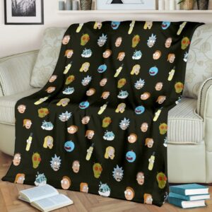 RICH AND MORTY ICONS CARTOON FLEECE BLANKET GIFT FOR FAN