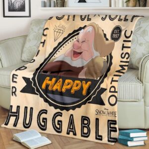 HAPPY SNOW WHITE DISNEY FLEECE BLANKET GIFT FOR FAN