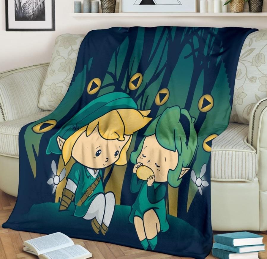 CUTE LINK AND PRINCESS ZELDA LEGEND OF ZELDA BEST SELLER FLEECE BLANKET GIFT FOR FAN CUTE LINK AND PRINCESS ZELDA LEGEND OF ZELDA BEST SELLER FLEECE BLANKET GIFT FOR FAN