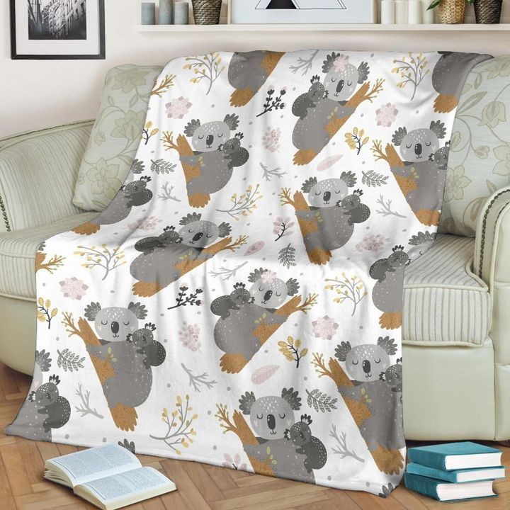 KOALA MOM AND BABY PATTERN FLEECE BLANKET GIFT FOR FAN KOALA MOM AND BABY PATTERN FLEECE BLANKET GIFT FOR FAN