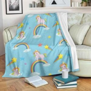 UNICORN RAINBOW FLEECE BLANKET GIFT FOR FAN