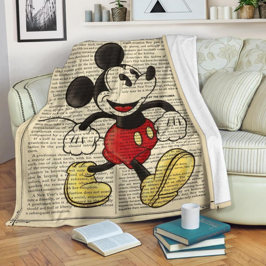 BOOK PAGE MICKEY DISNEY FLEECE BLANKET GIFT FOR FAN BOOK PAGE MICKEY DISNEY FLEECE BLANKET GIFT FOR FAN