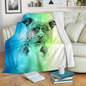 GALAXY PIT BULL FLEECE BLANKET GIFT FOR FAN