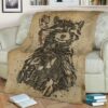 ROCKET AND BABY GROOT FLEECE BLANKET GIFT FOR FAN