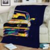 RETRO RACING CAR FLEECE BLANKET GIFT FOR FAN