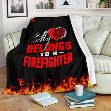 MY HEART BELONGS TO A FIREFIGHTER BEST SELLER FLEECE BLANKET GIFT FOR FAN MY HEART BELONGS TO A FIREFIGHTER BEST SELLER FLEECE BLANKET GIFT FOR FAN