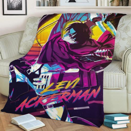 LEVI ACKERMAN ANIME JAPAN BEST SELLER FLEECE BLANKET GIFT FOR FAN LEVI ACKERMAN ANIME JAPAN BEST SELLER FLEECE BLANKET GIFT FOR FAN