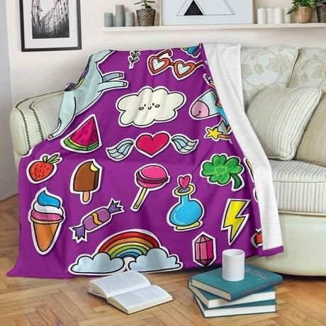 PURPLE GIRLY UNICORN BESTSELLER FLEECE BLANKET GIFT FOR FAN PURPLE GIRLY UNICORN BESTSELLER FLEECE BLANKET GIFT FOR FAN