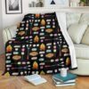 CAMPING CAMPFIRE MARSHMALLOWS BLACK BEST SELLER FLEECE BLANKET GIFT FOR FAN