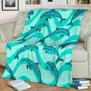 DOLPHIN BEAUTY OF WAVE BESTSELLER FLEECE BLANKET GIFT FOR FAN