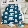 POLAR BEAR DARK BLUE AND WHITE BEST SELLER FLEECE BLANKET GIFT FOR FAN