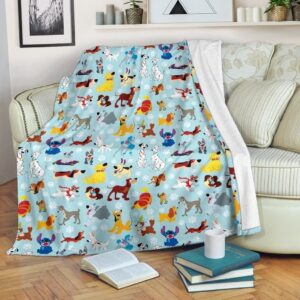 FUNNY DISNEY CHARACTERS DOGS FLEECE BLANKET GIFT FOR FAN