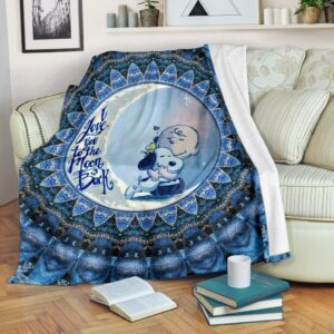 MANDALA SNOOPY I LOVE YOU TO THE MOON BACK FLEECE BLANKET
