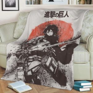 ATTACK ON TITAN MIKASA BEST SELLER FLEECE BLANKET GIFT FOR FAN