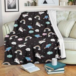 STAR SPACE UNICORN BESTSELLER FLEECE BLANKET GIFT FOR FAN