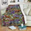 GRAFFITI ART NEON COLOR FLEECE BLANKET GIFT FOR FAN