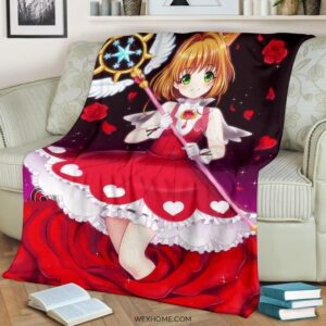 SAKURA RED ANIME BEST SELLER FLEECE BLANKET GIFT FOR FAN