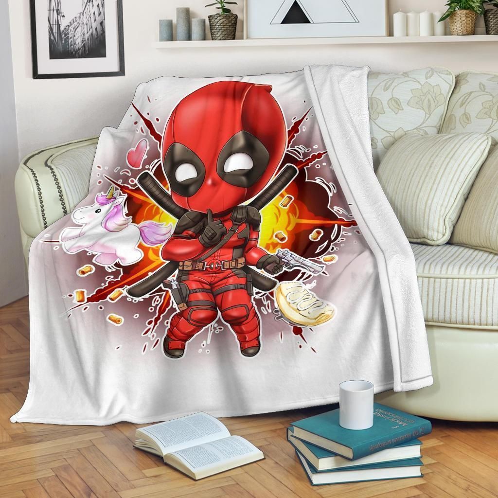 CUTE DEADPOOL MARVEL FLEECE BLANKET GIFT FOR FAN CUTE DEADPOOL MARVEL FLEECE BLANKET GIFT FOR FAN