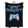 LEVELED UP TO DAD FLEECE THROW BLANKET BEST SELLER FLEECE BLANKET GIFT FOR FAN