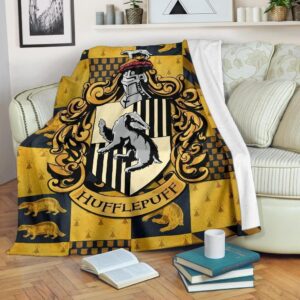 HARRY POTTER HUFFLEPUFF HOUSE FLEECE BLANKET GIFT FOR FAN