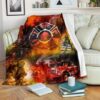 FIREFIGHTER FLEECE BLANKET GIFT FOR FAN