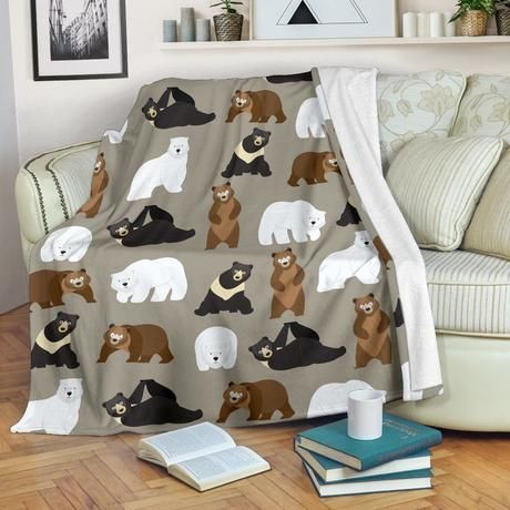 WHITE BLACK BROWN BEAR BEST SELLER FLEECE BLANKET GIFT FOR FAN WHITE BLACK BROWN BEAR BEST SELLER FLEECE BLANKET GIFT FOR FAN