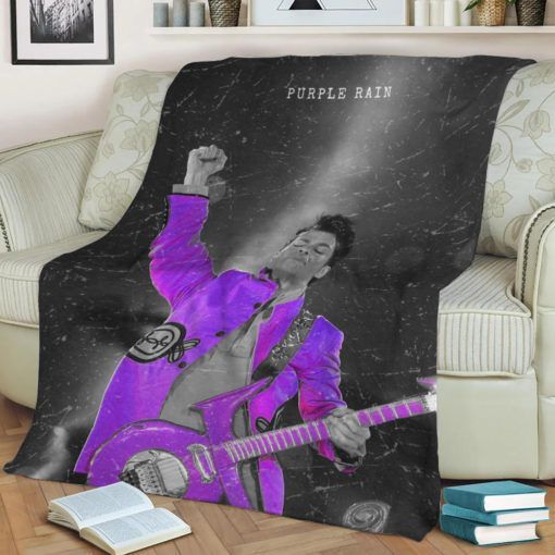 PURPLE RAIN FLEECE BLANKET GIFT FOR FAN PURPLE RAIN FLEECE BLANKET GIFT FOR FAN
