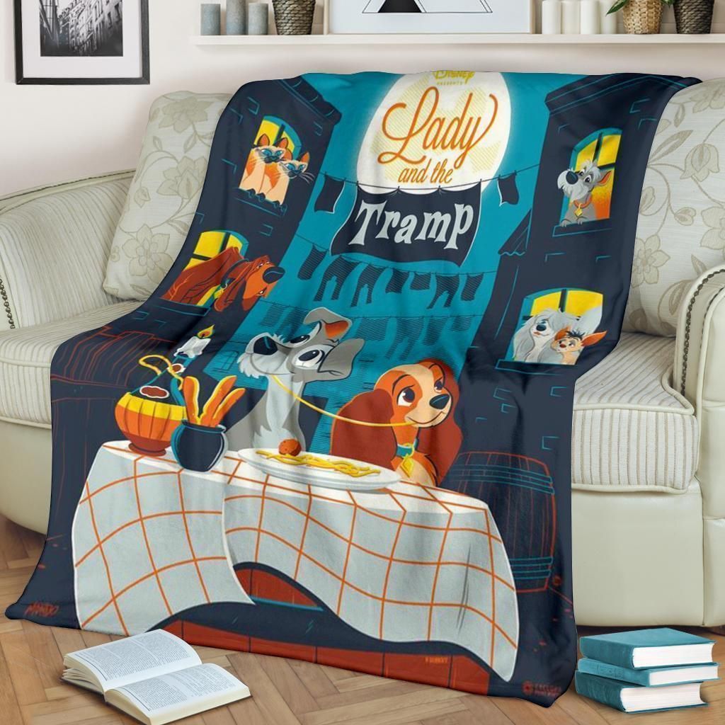 LADY AND THE TRAMP BEST SELLER FLEECE BLANKET GIFT FOR FAN LADY AND THE TRAMP BEST SELLER FLEECE BLANKET GIFT FOR FAN