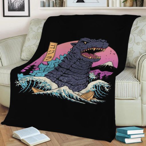 RAD ZILLA WAVE FLEECE BLANKET GIFT FOR FAN RAD ZILLA WAVE FLEECE BLANKET GIFT FOR FAN