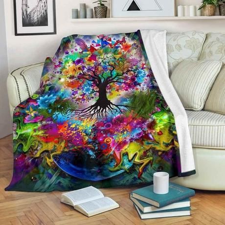 TREE OF LIFE FLEECE BLANKET GIFT FOR FAN TREE OF LIFE FLEECE BLANKET GIFT FOR FAN