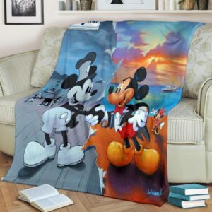 ORIGINAL & CURRENT MICKEY DISNEY FLEECE BLANKET GIFT FOR FAN