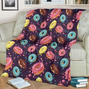 COLORFUL DONUT FAST FOOD FLEECE BLANKET GIFT FOR FAN