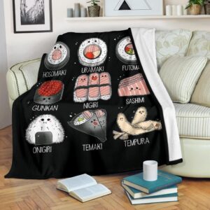 SUSHI NAMES FOR SUSHI LOVER FLEECE BLANKET GIFT FOR FAN
